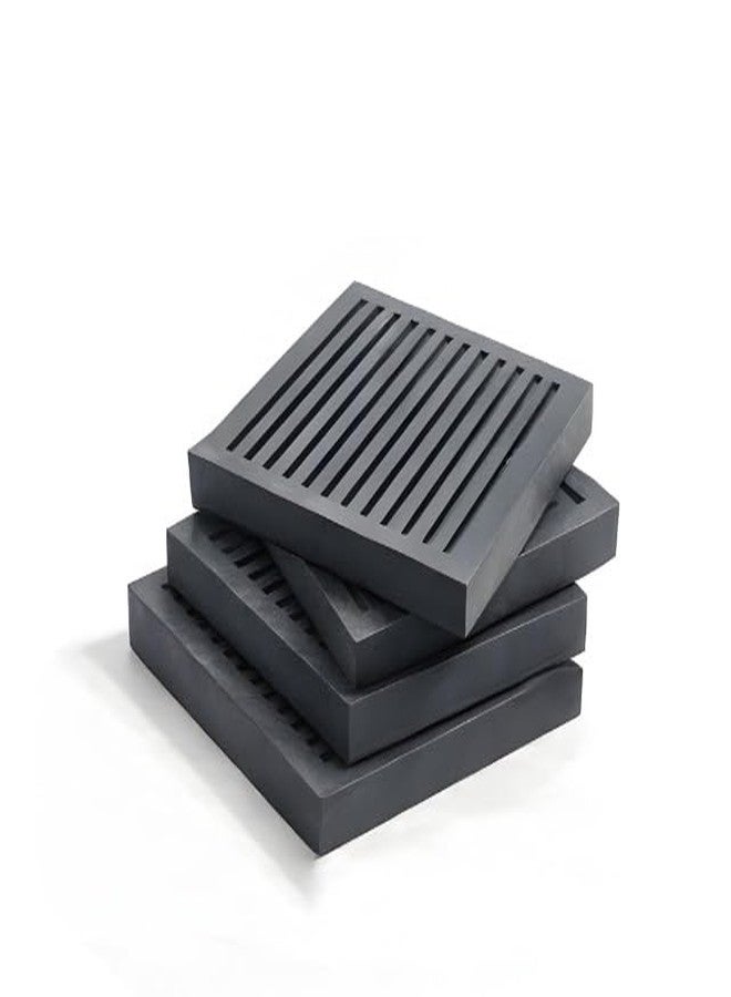 Aicon Anti Vibration Rubber Ribbed Pads, Premium and Long Lasting Quality (100mm x 100mm x 12mm Thickness, 4) - Image 1